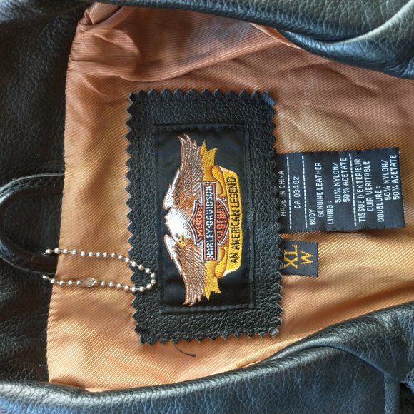 Black Harley Davidson Size XL W (Wide) Leather Jacket - Picture 13 of 16
